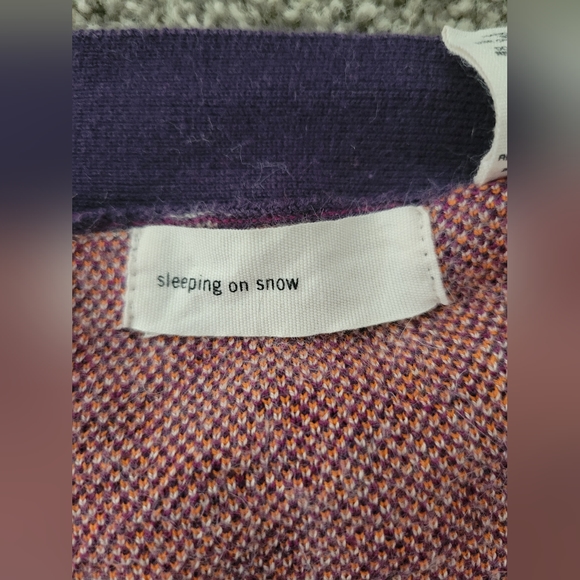 Sleeping on Snow/ Button Up Cardigan/ Purple and Orange/Size XS - Picture 7 of 7